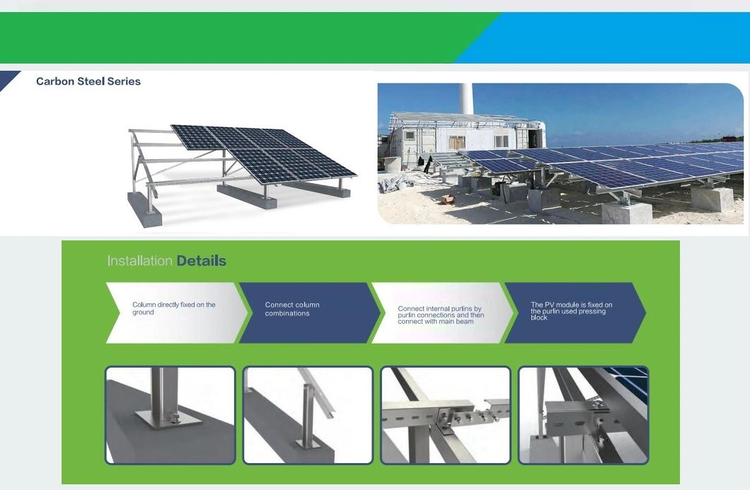 Hot Selling Solar Photovoltaic Support Installation System for Car Garages